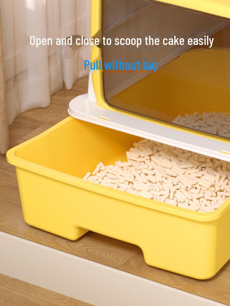 Enclosed Top Entry Cat Litter Box - Oversized, Anti-Odor, Anti-Tracking Pot for Kittens