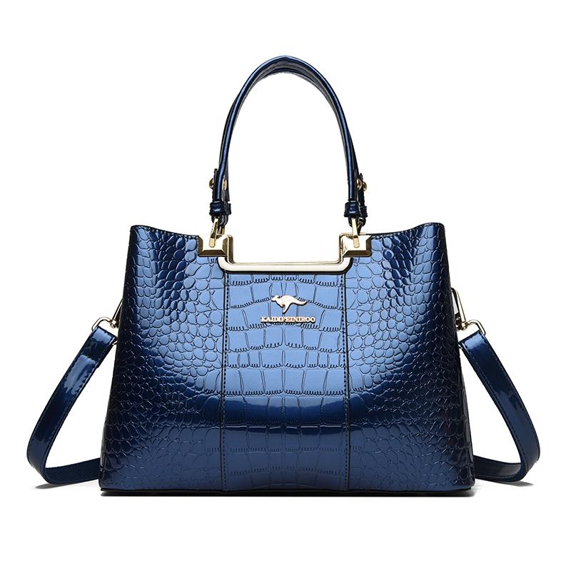Luxury Crocodile Pattern Handbag Women Large Capacity Shoulder Ba PU Leather Top-handle Bag Brands Crossbody Totes Sac A Main