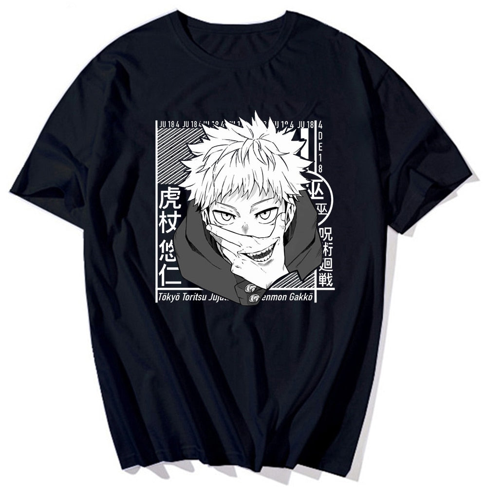 Jujutsu Kaisen Anime Itadori Yuji Graphic Tee TShirt Mens 2026 Summer Fashion Oversize Street Casual Y2K Streetwear Clothing