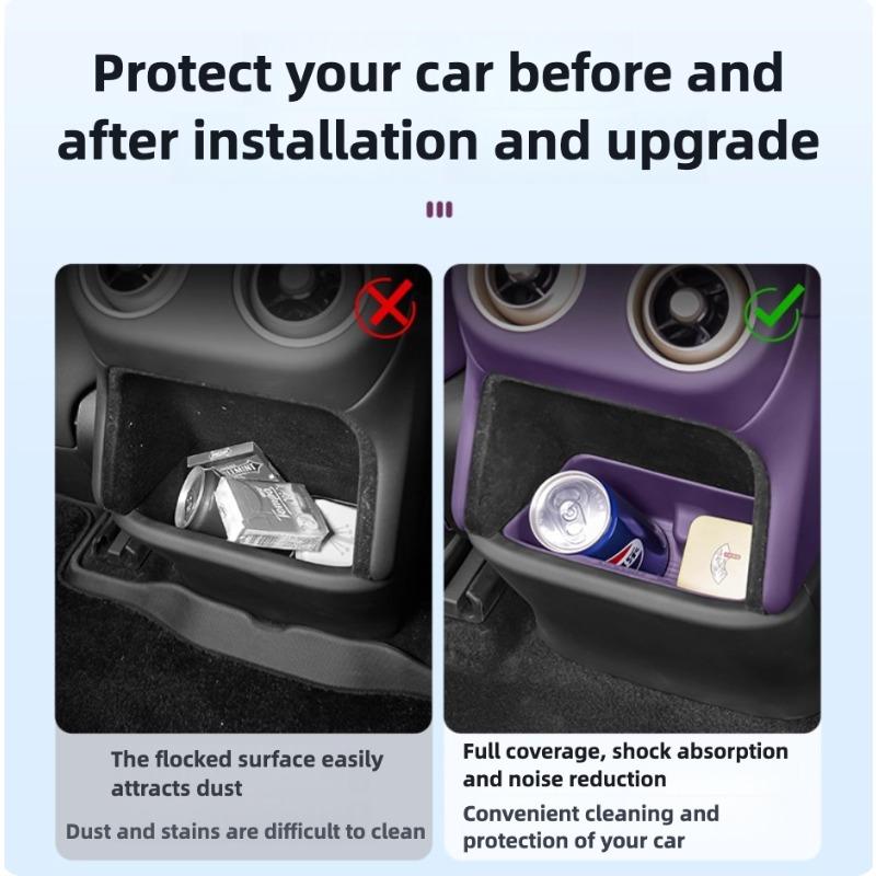 For Avatr 07 2024-2026 Dedicated Rear Air Outlet Lower Storage Compartment Armrest Box Rear Silicone Storage Box Upgrade Parts
