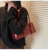 1Pc Oil Wax Leather Underarm Bag Women's High-end Niche Design Shoulder Bag Large Capacity Versatile Long Baguette Commuter Women's Bag