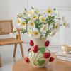 Emboss Strawberry Vase Ceramic Vase Children's Room Artifact Floral Accessories Fruit Pot Flowerpot Home Decoration Accessories