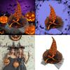 Eye Catching Witch Hat With Mesh Panel Halloween Party Wear Practical Fabric Cosplay Props Costume Accessory