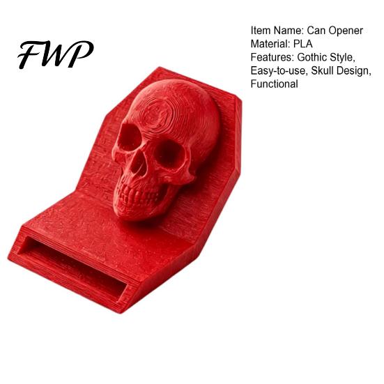 Langlebiger Dosenöffner Gothic Totenkopf Öffner, 3D-gedrucktes Pull-Tab Werkzeug für Tierfutterdosen, Trendiges Küchenzubehör Geschenk für Freunde Manuell