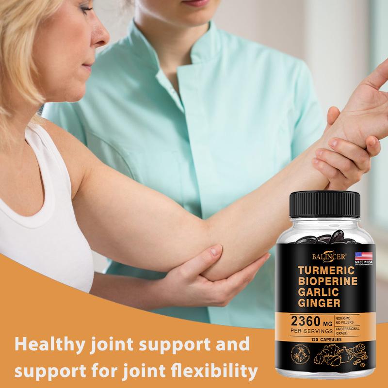 Turmeric Root Supplement, With Garlic Bulb, Ginger Root, 120 Softgels Per Bottle