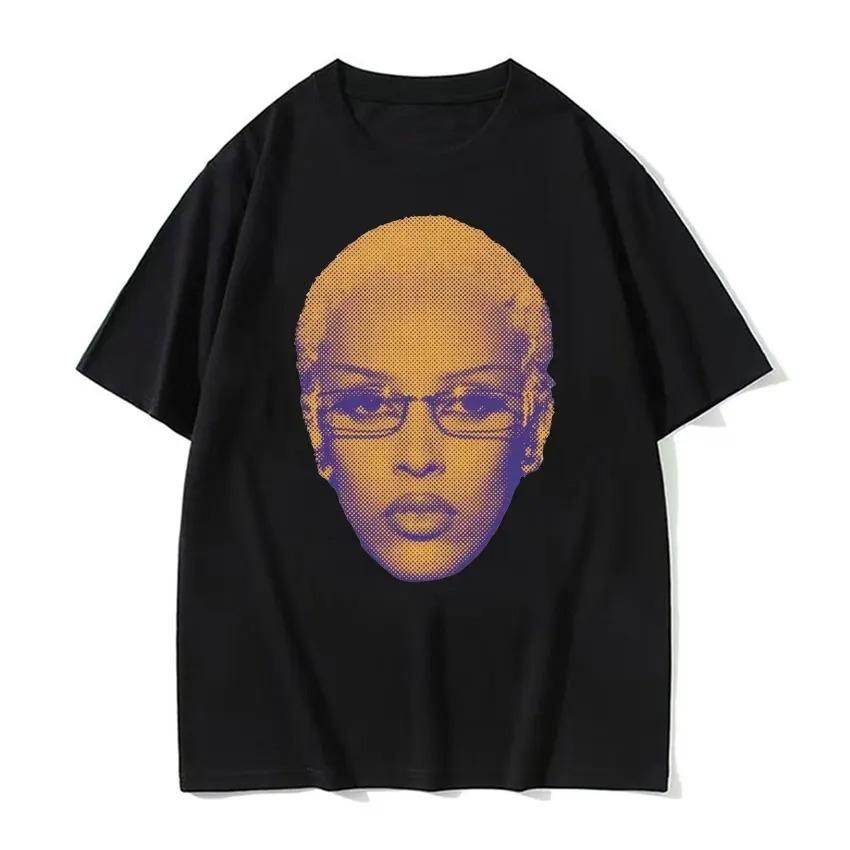 2026 Retro Rapper Doja Cat Face Graphic Tee Shirt Men Women 90s Fashion Classic TShirts Casual High Quality Cotton Tshirt Tops