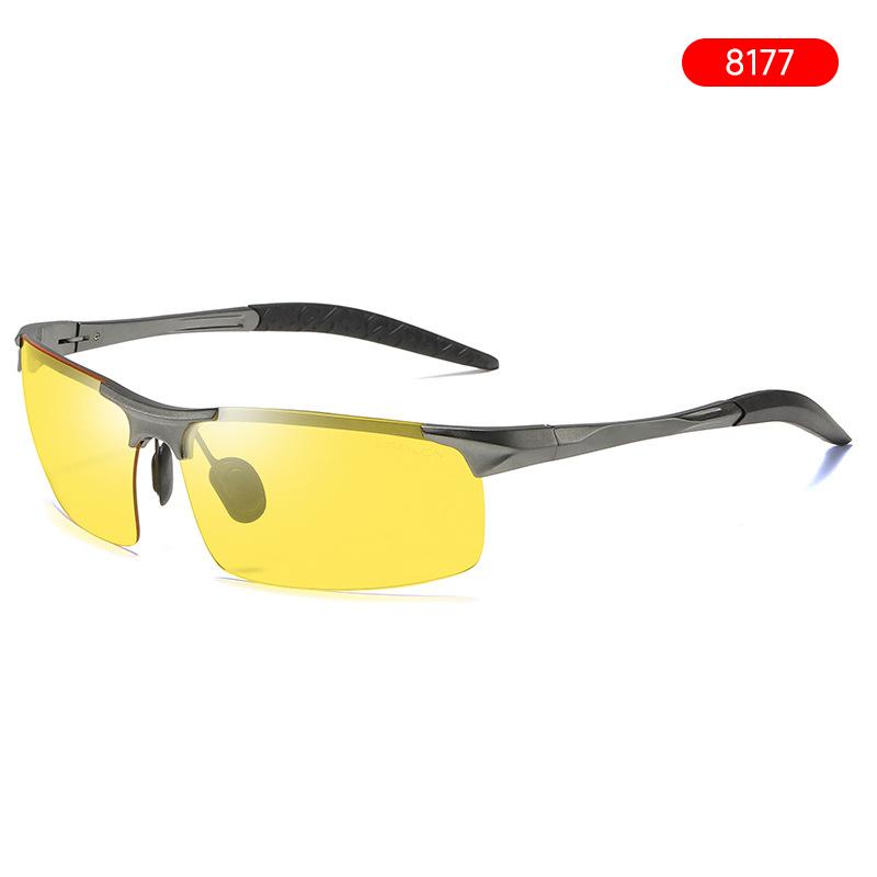 High Quality Aluminum Magnesium Night Vision Glasses Men Yellow Lenses Uv400 Sunglasses Day And Night Driving Eyewear