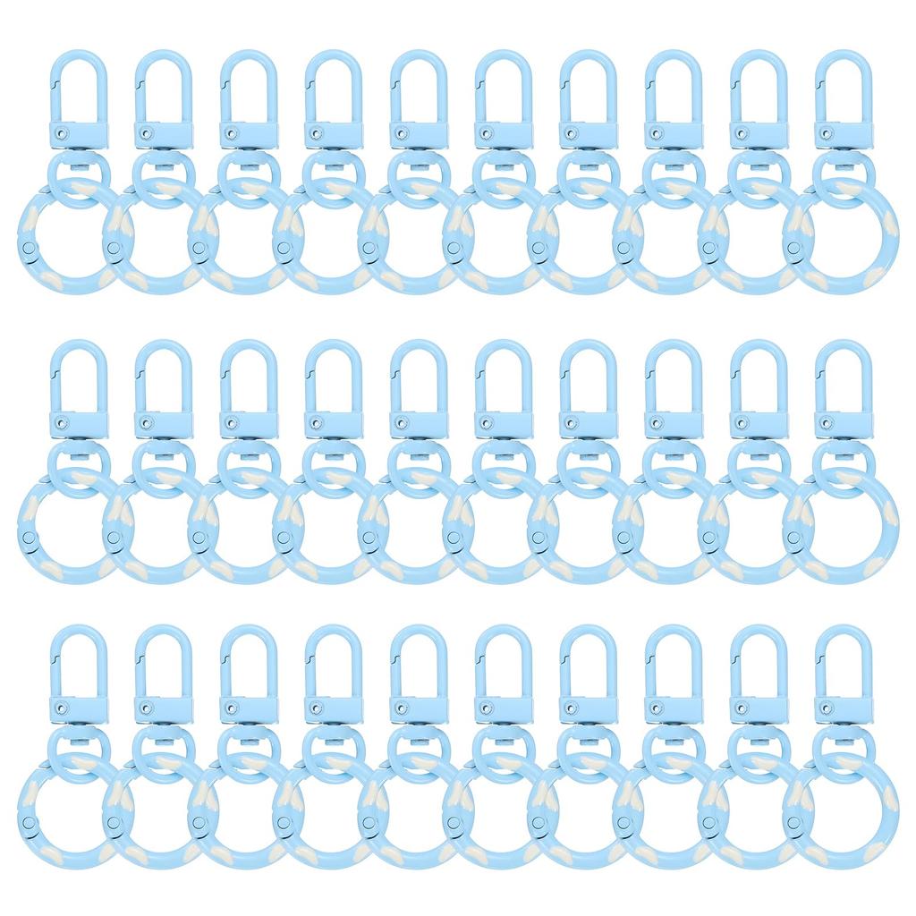 30pcs Lobster Claw Fastener Keychain Swivel Trigger Clips Zinc Alloy Colorful Key Chain Clips Snap Hook Jump Flat Split Ring DIY Craft Jewelry Light