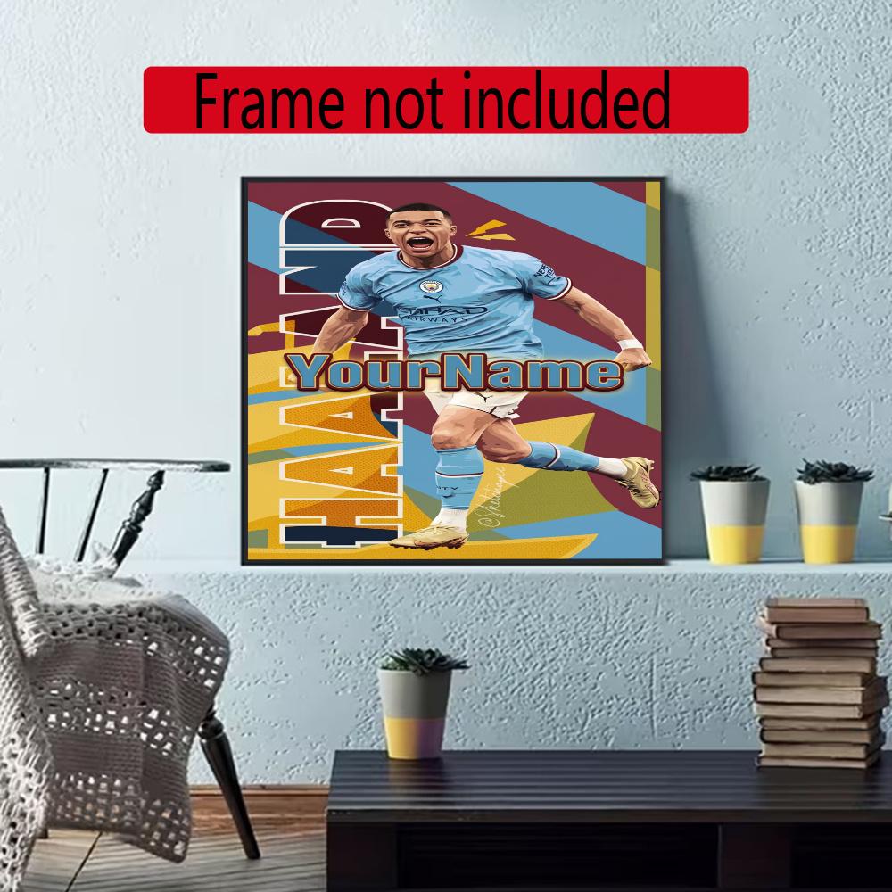 Haaland Customize Your Name Diamond Painting Round Diamond Diy Frameless Holiday Artwork Suitable For Home Office Wall Decoration