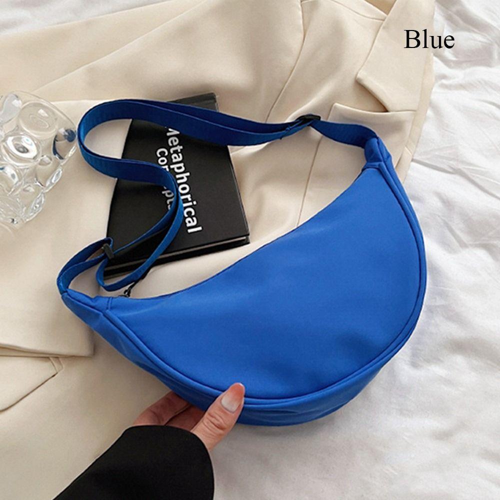 Nylon Crossbody Bag For Women Fashion Portable Casual Hobos Sport Chest Bag Underarm Bag Students Dumpling Shape Shoulder Bag