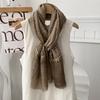 Cotton and linen scarf new fashion design sense solid color neck protection scarf literary and retro splicing scarf shawl