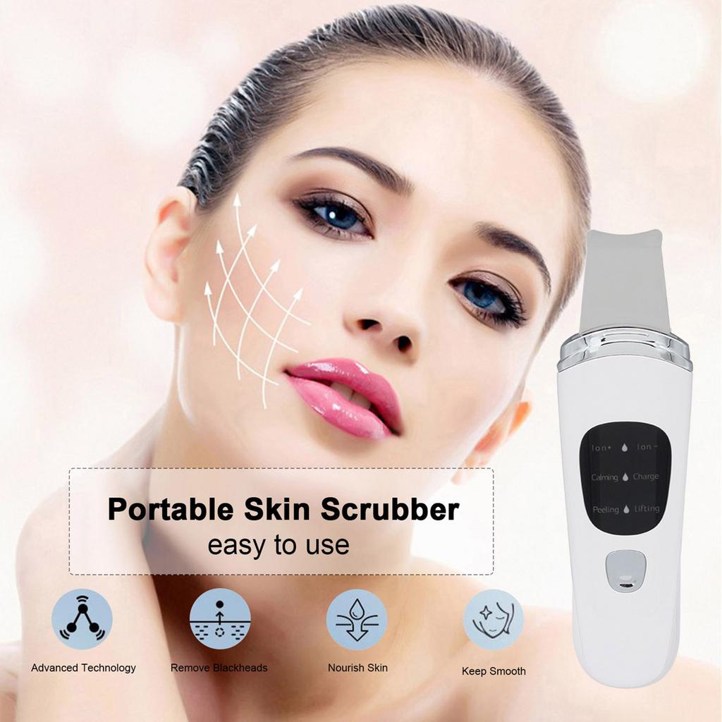 Portable Face Scraper, Blackhead Remover, Skin Spatula, Wireless 4 in 1 Multi Function Facial Lifting,   Cleaning, Nutrient Import, Blackhead Extra