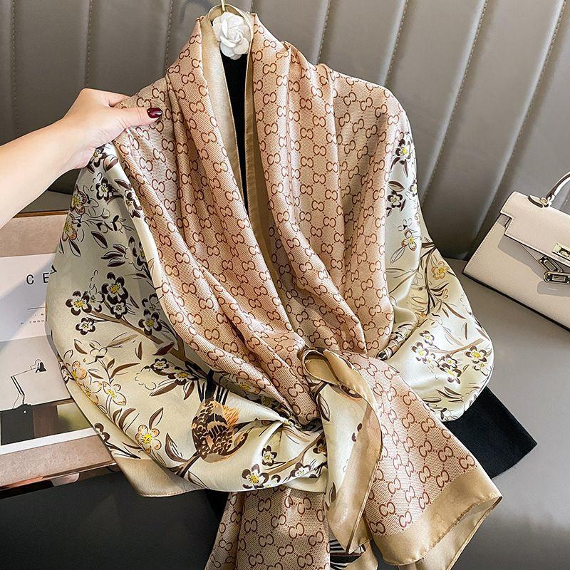 Luxury Brand Women Scarf Fashion Print Silk Scarves Summer Shawls and Wraps Soft Pashmina Lady Bandana Foulard Hijabs