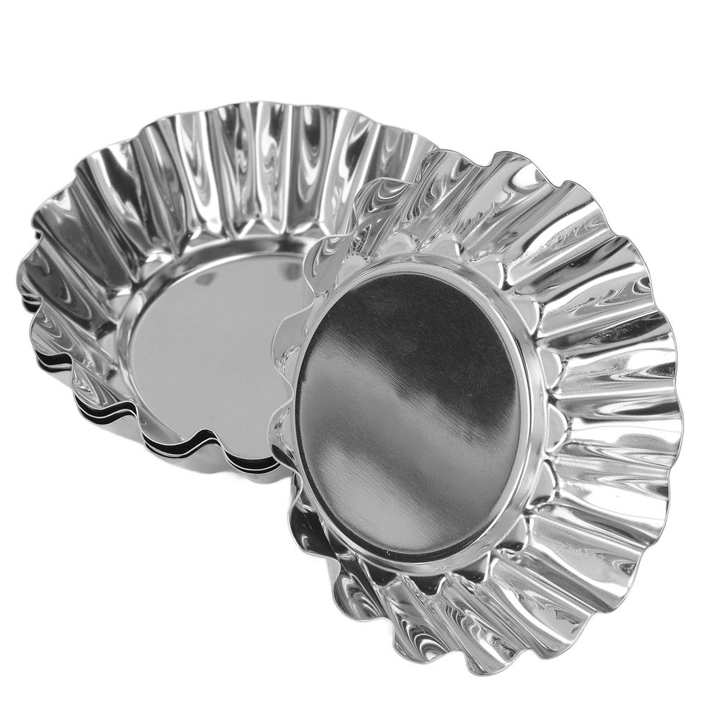 12Pcs Egg Tart Mold Mini Round Cupcake Pan Stainless Steel Tool Set Kit for Baking