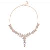 GemChic Women's New Exquisite Hollow Alloy Branch Crystal Rhinestone Drops Collarbone Necklace Earrings Two Piece Set Birthday Christmas Jewelry Gift