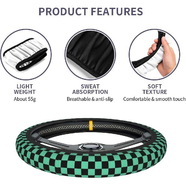 Universal Auto Steering Wheel Cover for Men Women, Neoprene Car Wheel Protector, Anti-Slip Car Steering Wheel Grip Wrap Protective Case Cover for