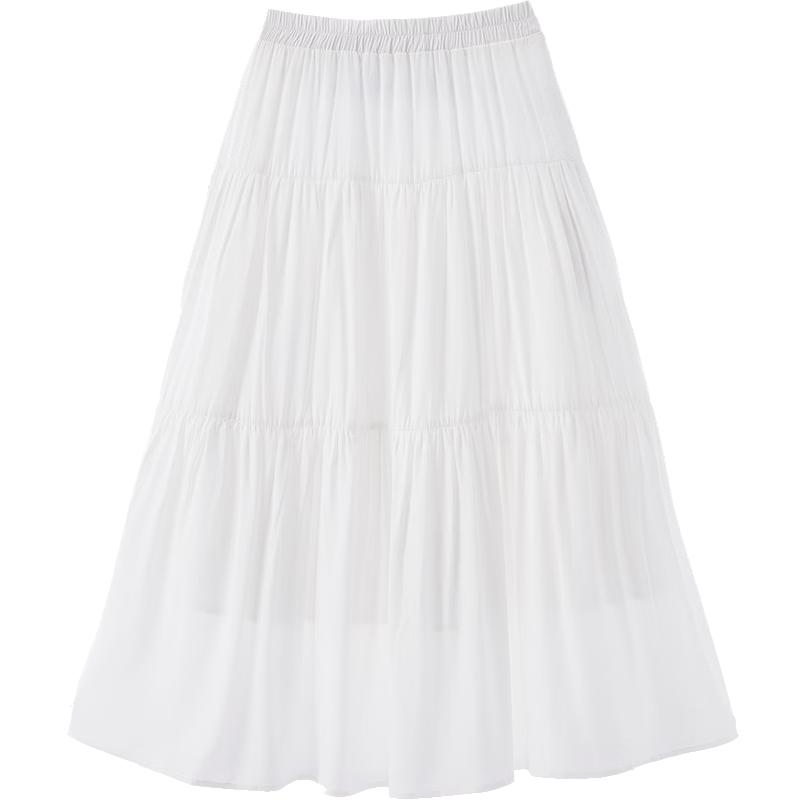 Betu Women s Pleated A-Line Tiered Midi Skirt M