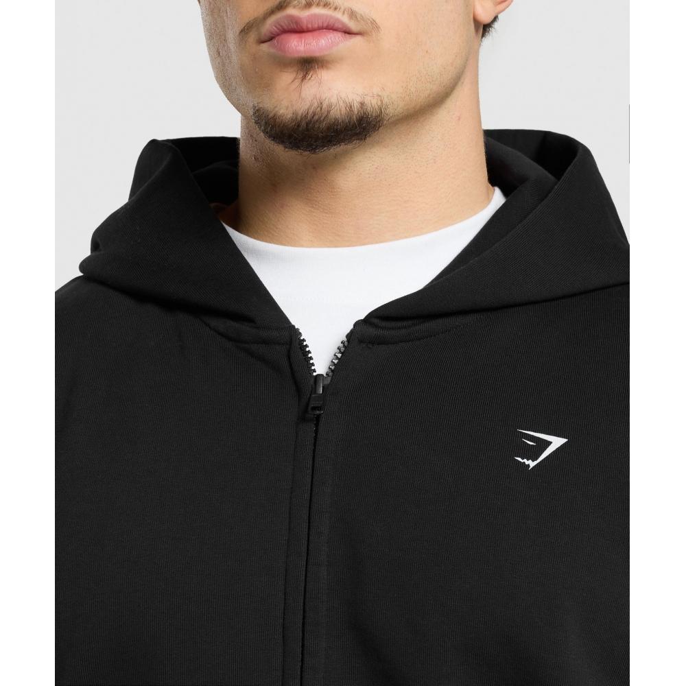Gymshark Hanorac cu fermoar Atlas Negru A2b8v Bb2j