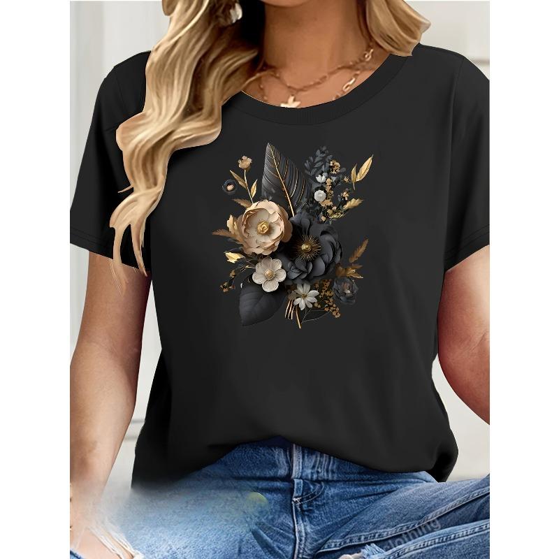 

European Size Elegant Women s Top with Artistic and Diverse Patterns, Perfect Gift for Family and Friends, Cool and Comfortable 4XL чорний