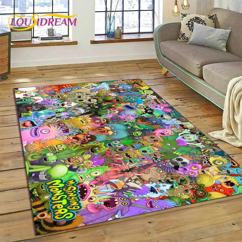 3D-Spiel „My Singing Monsters“ Cartoon-Teppich für Schlafzimmer, Wohnzimmer, Zuhause, Sofa-Dekoration, Kinderspiel, große Dekor-Bodenmatte