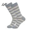 Moisture Wicking Athletic Socks 1 Pair Men's Stripe Crew Socks Mid-Calf Dress for Business Breathable Commuter Cotton Casual with High-Elastic