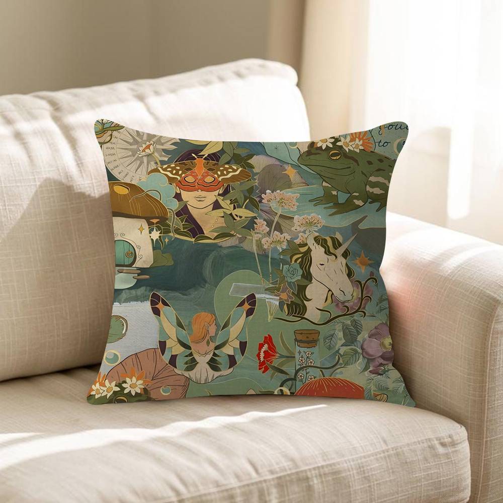 Wildblume Wildwiese Hirsch Ente Kissen Geschenk Heim Büro Dekoration Schlafzimmer Sofa Auto Kissenbezug Hülle 45x45
