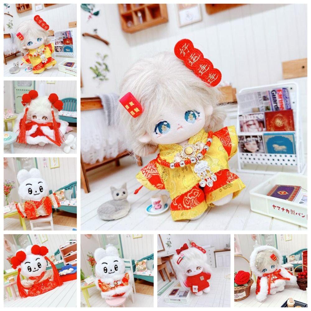 

Hanfu Red Clothes for Star Doll Dress Up Star Doll Clothes No Attributes Dolls Clothes Lucky Doll B