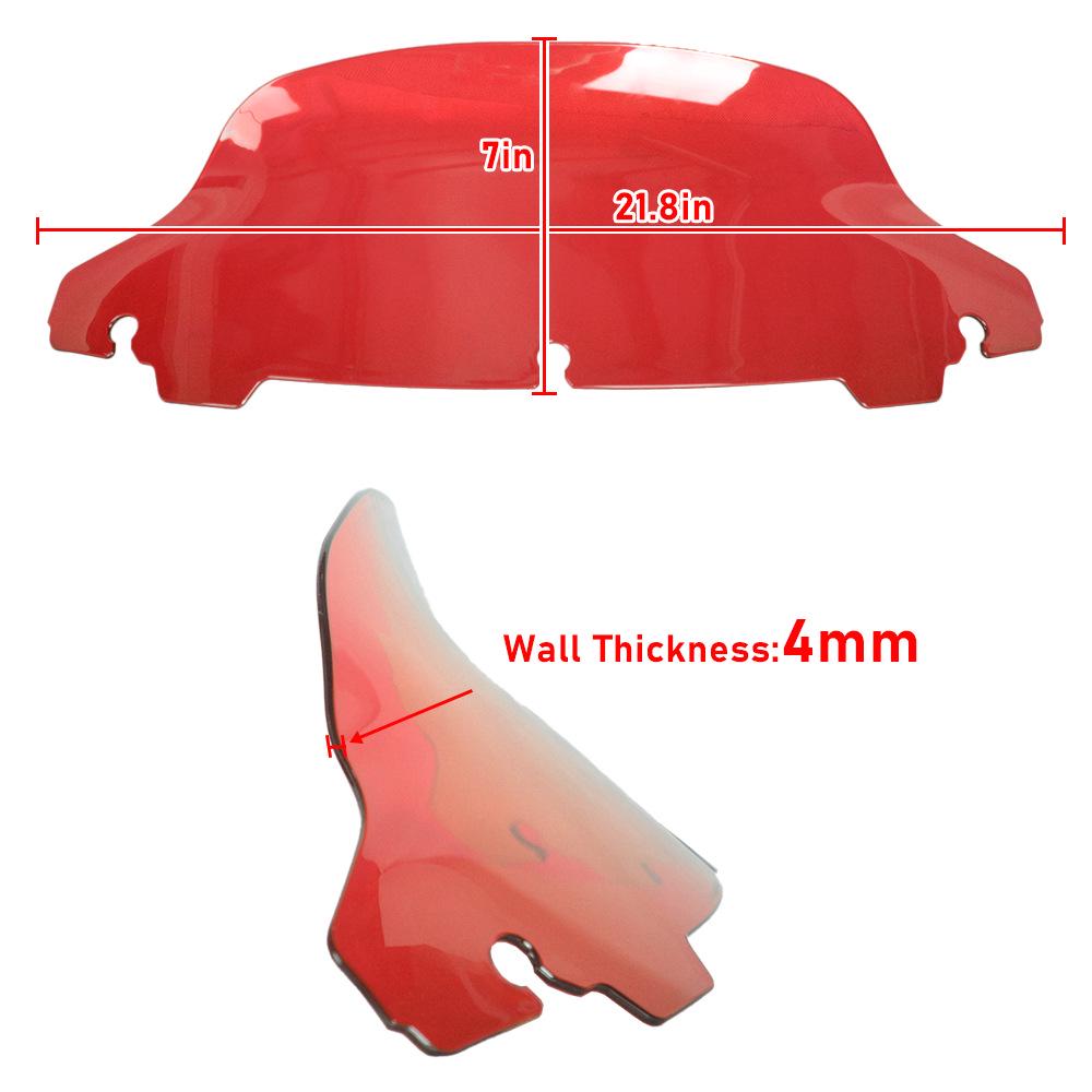 4-inch Windshield for Harley 14-23 Road Glide, 7mm PC, Multiple Colors