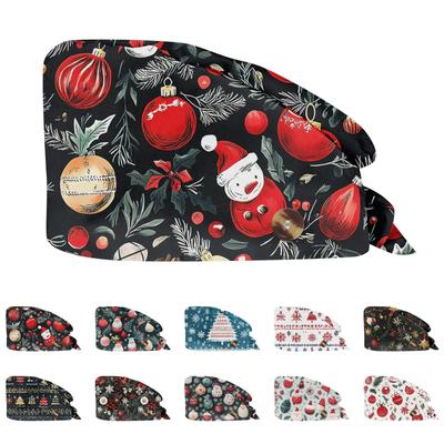 Módní vánoční potisk pracovní čepice ležérní mycí čepice čepice