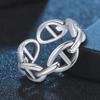Retro Smooth Chain Ring: Thai Silver Double Buckle Ladies' Fashion Ring