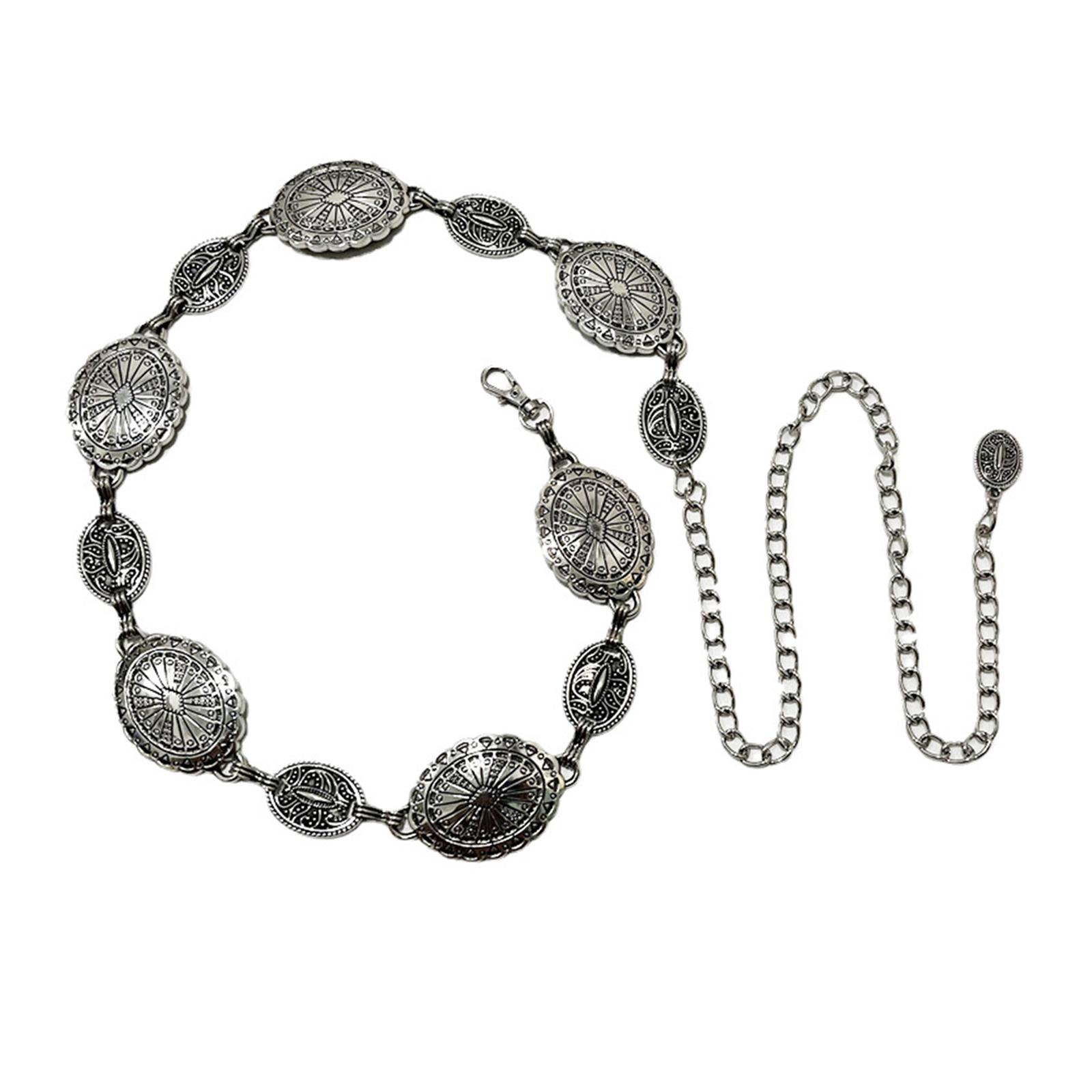 

Women Waist Chain Body Belt Fashion Waistband Metal Belt Dress Accessory серебряный