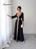Ruffled Floral Collar Long Sleeve Dress for Women, Elegant Court Style