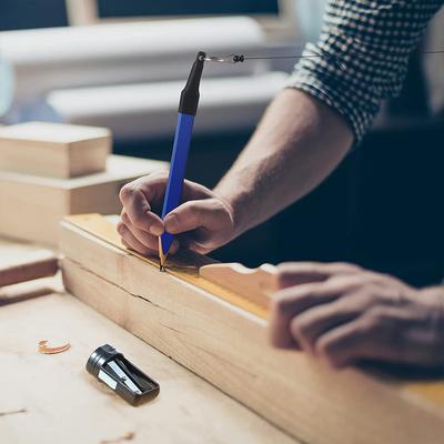 12Pcs Carpenter Pencils Tools 7In Carpenter Pencil with Pencil Sharpener Flat Wood Construction Pencil Carpenter Marking Pencils