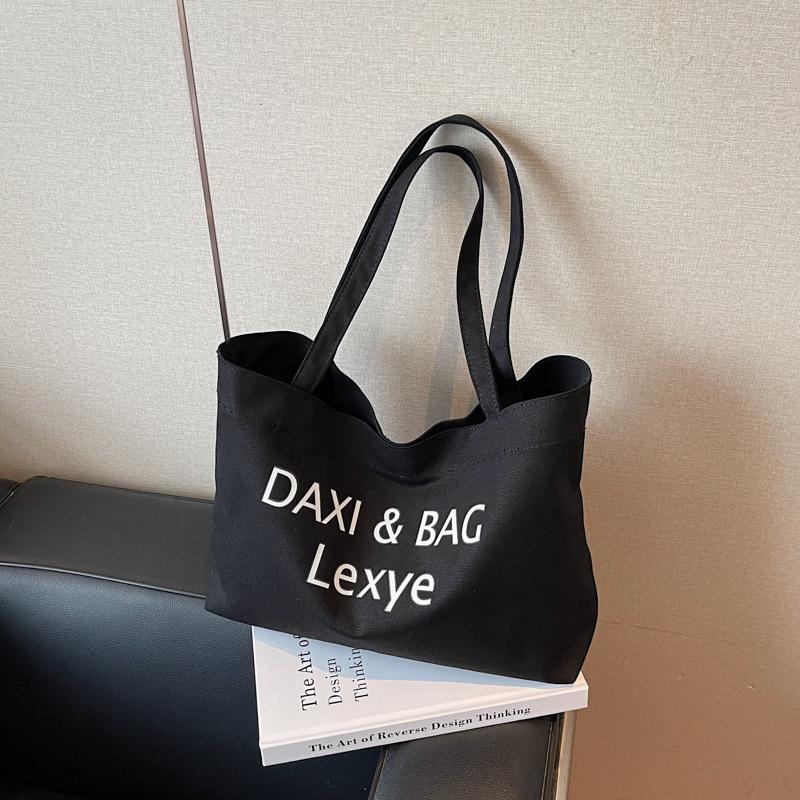 Canvas Bag Lazy Wind New Large-capacity Bag Women's Leisure Versatile College Student Class Tote Bag