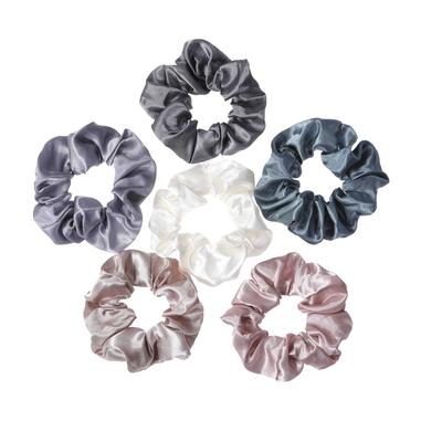12 Stück Neue Satin Stoff Wurstschleife Haarringe Set Einfarbig Stoffschleife Haarband Haargummis Scrunchy Schwarz Kaffee