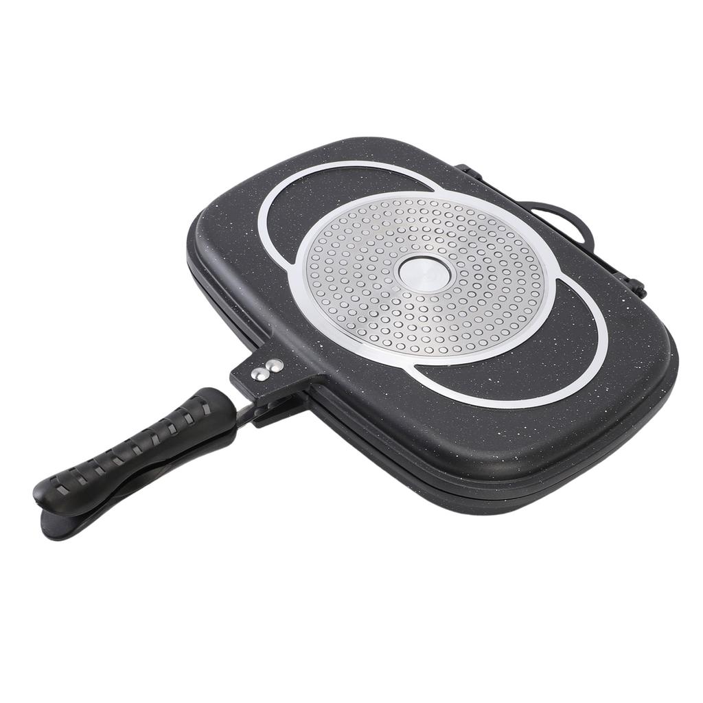 Double Sided Frying Pan Non Stick Uniform Heating Grill Pan for Gas Stove Kitchen Supplies