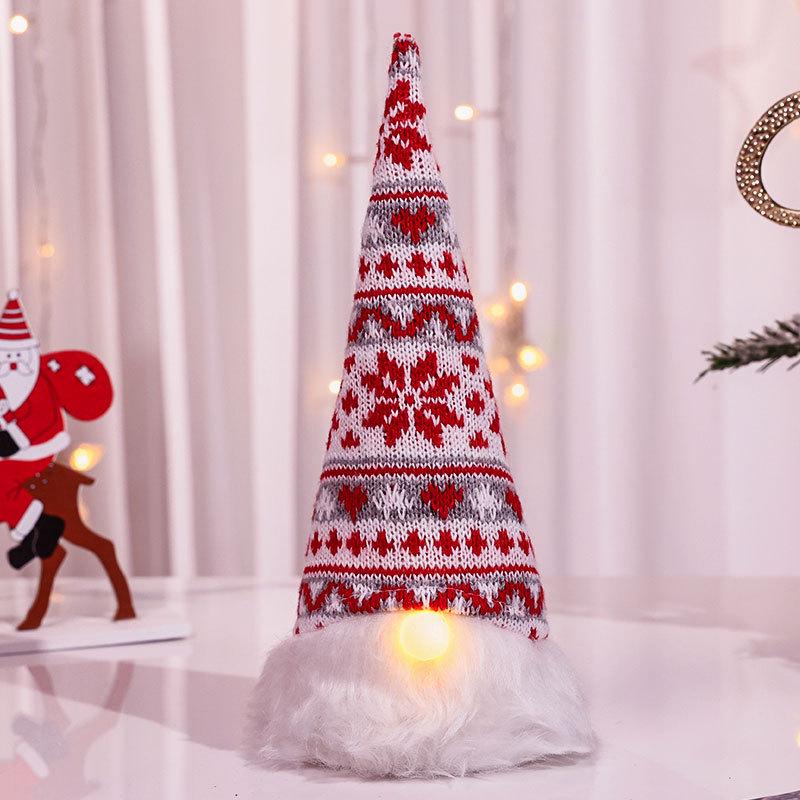Faceless Old Man Luminous Doll - Sequined Knit Christmas Ornament