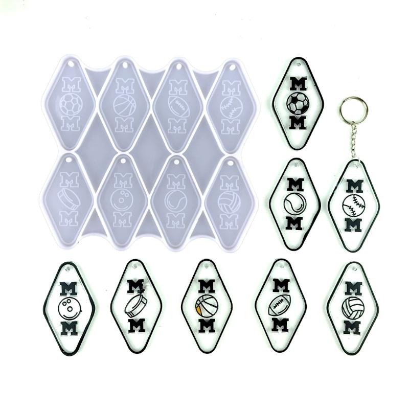 Rhombus Resin Mold DIY Jewelry Casting Mold Resin Keychain Mold Pendant Charms Mold with Hole Mother's Day Silicone Mold