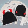 Fashion European and American Temperament Demon Horn Decoration Warm Knitted Hat Party Ball Decoration Versatile Wool Hat