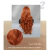 New Ladies Wig Simulation Wig 70cm Hair Orange Wig Long Curly Wig Full Headgear Rose Hair Net Headdress Beauty Decoration Wig