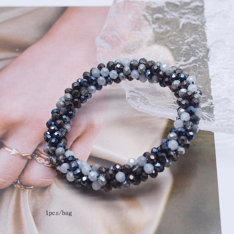 Trendy Bead Bracelet Elastic Handmade Strand Bracelets for Women Gift New Hair Accessory Glass Beads Bracelet
