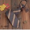 8Cm Wide Version Retro Brown Series Lazy Knot-Free Zipper Tie Striped Men'S Business Casual Coffee
