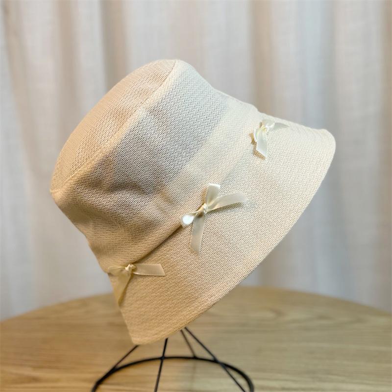 Fisherman Bow Thin Hat Womens Summer Fashion Breathable Sun Hat Sunscreen Hat