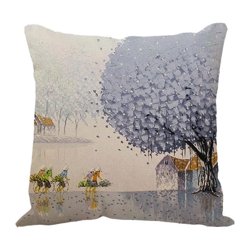 Line Pillow Cushion Cartoon Pillow Head of The Bed Sofa Waist Leaning On The Car Waist Pillow Pillow Cover Office Cushion Backrest Cushion