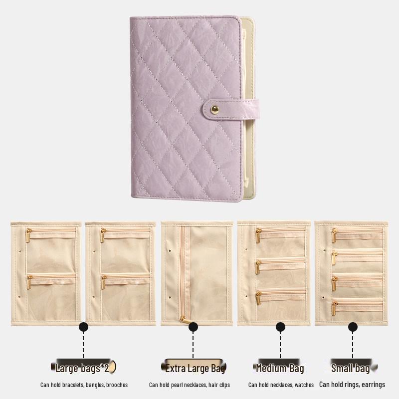 2026 New Style Gold Jewelry Storage Book with Large Capacity Earring Compartments