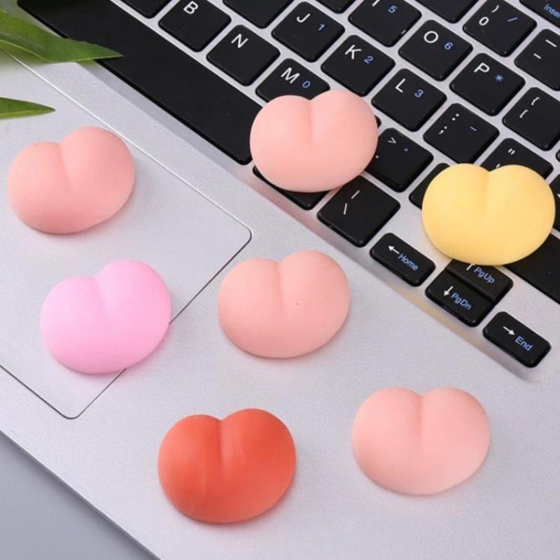 10/30Pcs Stereo Relieve Stress Peach Bum Sticker Mobile Phone Decoration Accessories Fun Butt Mochi Squeeze Toy
