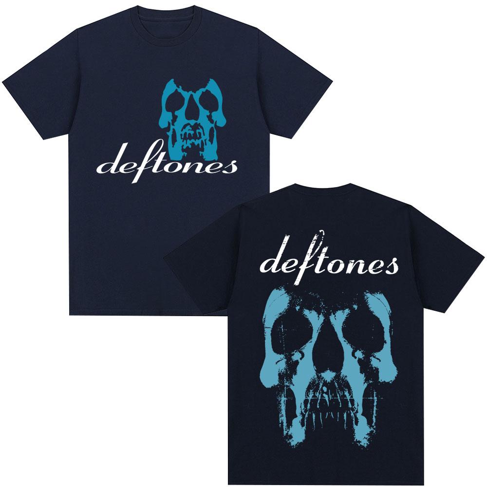 Rock Band Deftones Band Horror Skull T Shirts Vintage Hip Hop Gothic Hipster T Shirt Men Women Cotton Oversized Tees Streetwear