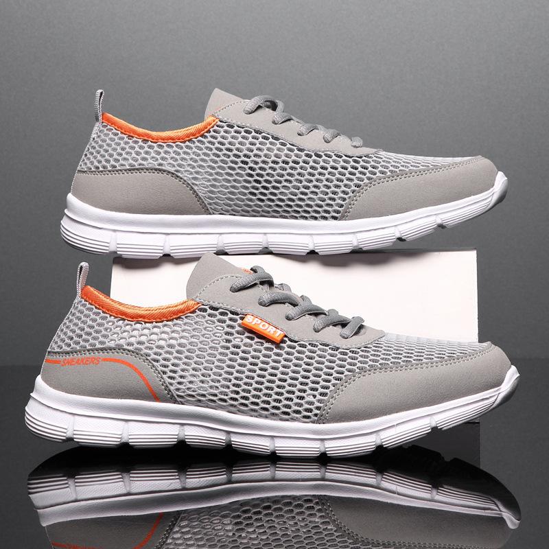 

Мужская обувь летняя обувь сетчатая обувь мужская дышащая обувь с отверстиями модная обувь легкая индивидуальная обувь кроссовки 2025sneakers 48 серый