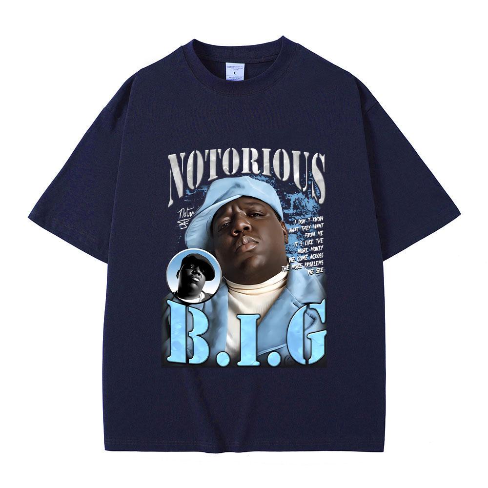 Klassisches Vintage Bestes Berühmtes The Notorious Big T-Shirt Hip Hop Rapper Biggie Smalls Print T-Shirts Herrenmode Übergroßes T-Shirt