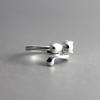 925 Silver Jewelry Individuality Fashion Aesthetic Accessories Female Small Fresh Cat Opening Rings R148